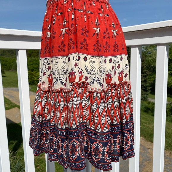 Shrinking Violet Southwestern A-Line Tiered Skirt - Picture 6 of 15